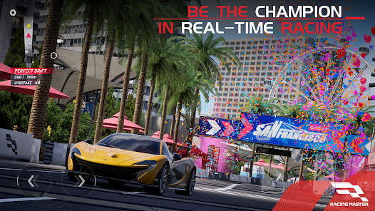 Racing Master street racing scene with champion racing in real-time multiplayer mode